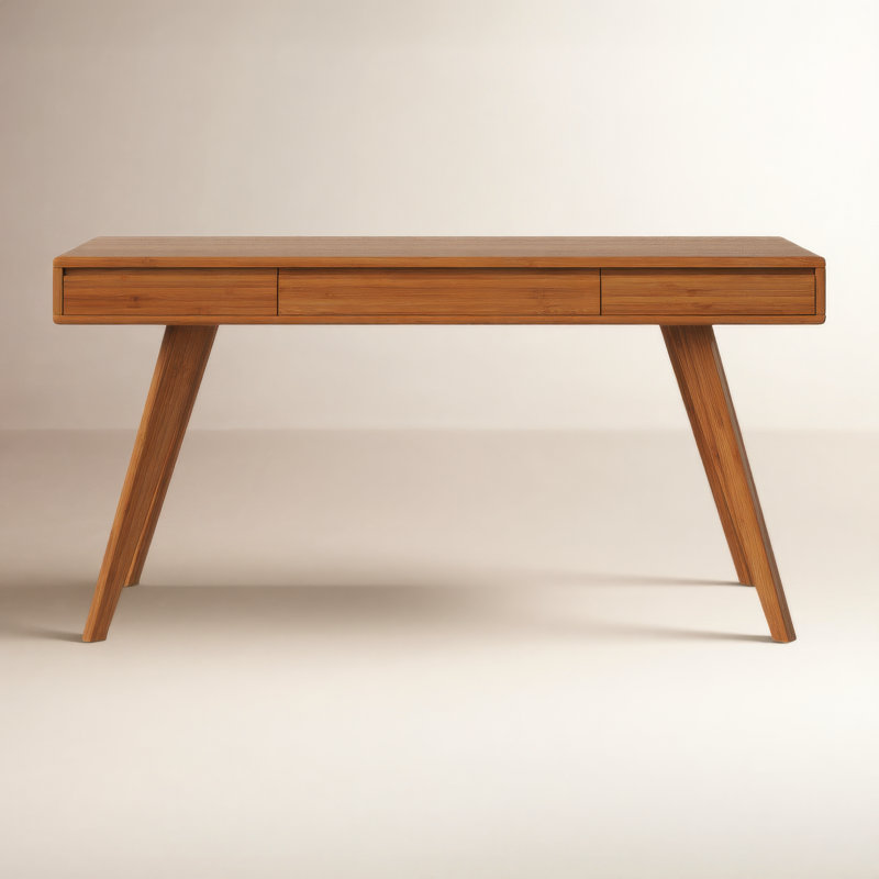 Lacey Solid Wood Writing Desk, Caramelized