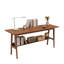 Poste de travail simple pour 2 personnes, table de travail Mid Century avec tablettes de rangement pour bureau personnel