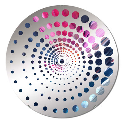 Art texturé bleu et rose - Miroir mural spiralé