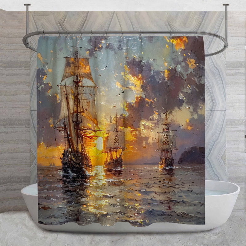Bretta Shower Curtain, 73"H x 70"W