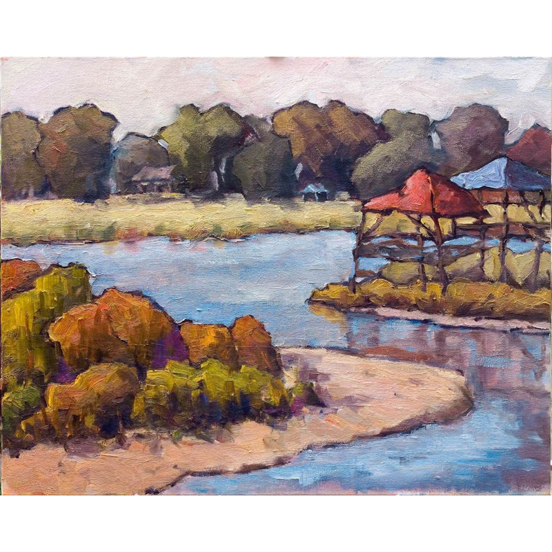 Funky Marsh - Artist Enhanced Canvas Print, 36" H x 48" W x 2" D, Unframed