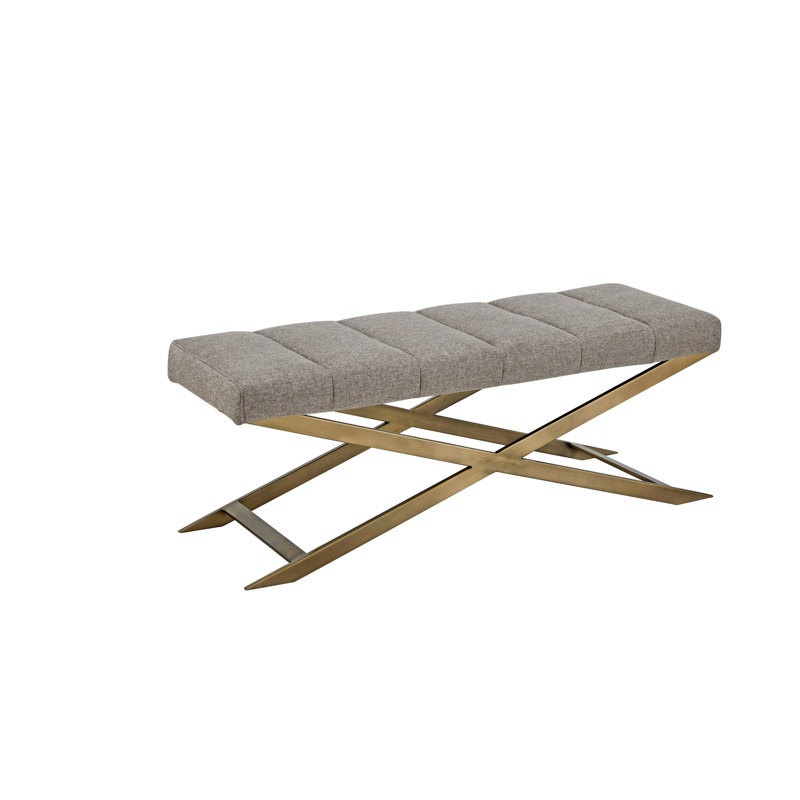 Polyester Blend Upholstered Bench