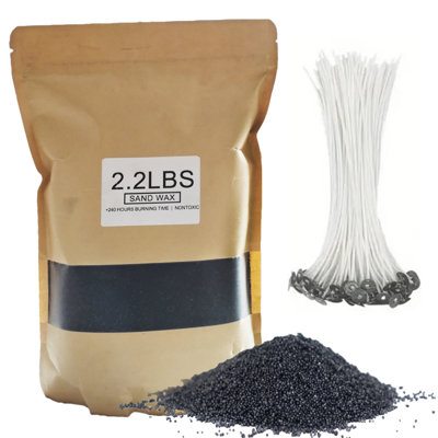 Sable de bougie 1000g avec 50 mèches, cire perlée, réutilisable, combustion continue, granules de cire, cire rechargeable pour mariage, Halloween, Noël, Action de grâce
