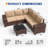 5 - Person Wicker Outdoor Modular Sectional Seating Group with Cushions-1743725302-1699657825