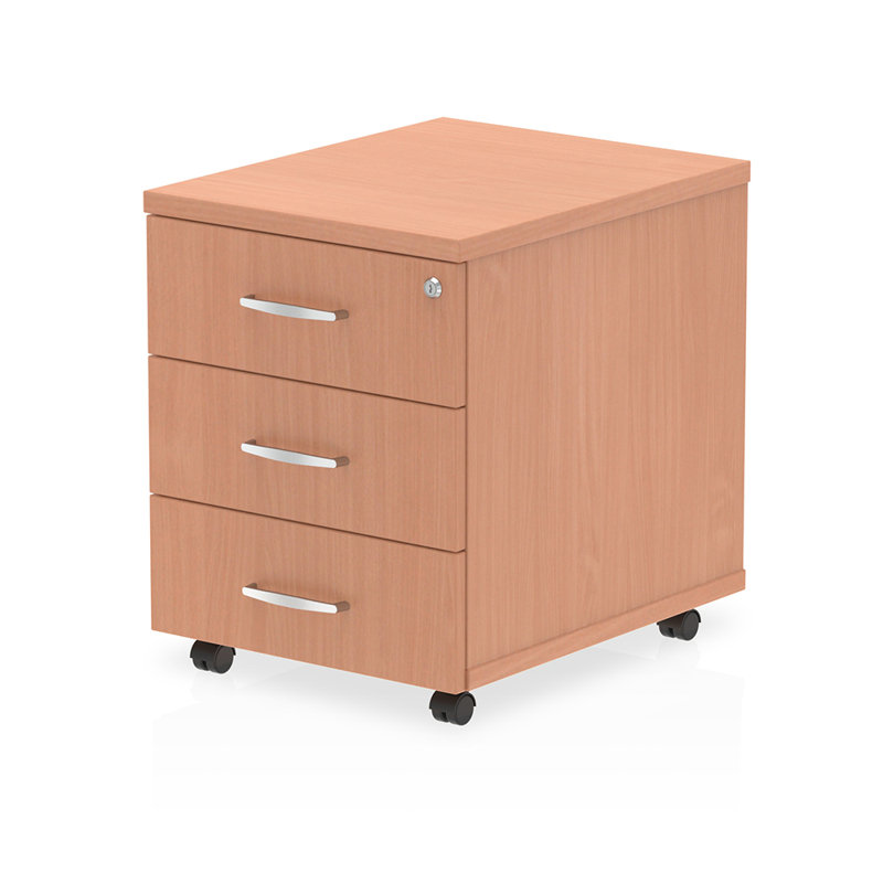 Impulse 43cm Wide 3 -Drawer Mobile File Cabinet, Beech