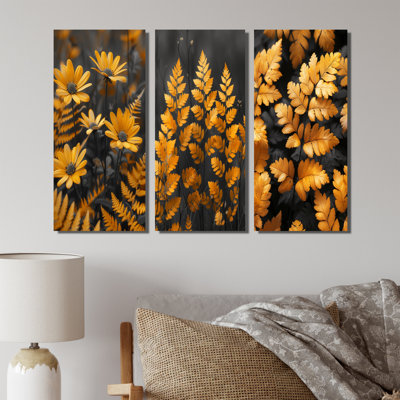 Figurines monochromes jaunes, gris et gris - Collection d'art mural Daisy