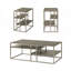 Ensemble de 3 tables basses et 2 tables de chevet avec cadre en métal