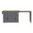 74.5-Inch Extendable Dining Table with Integrated Kitchen Island, Grey