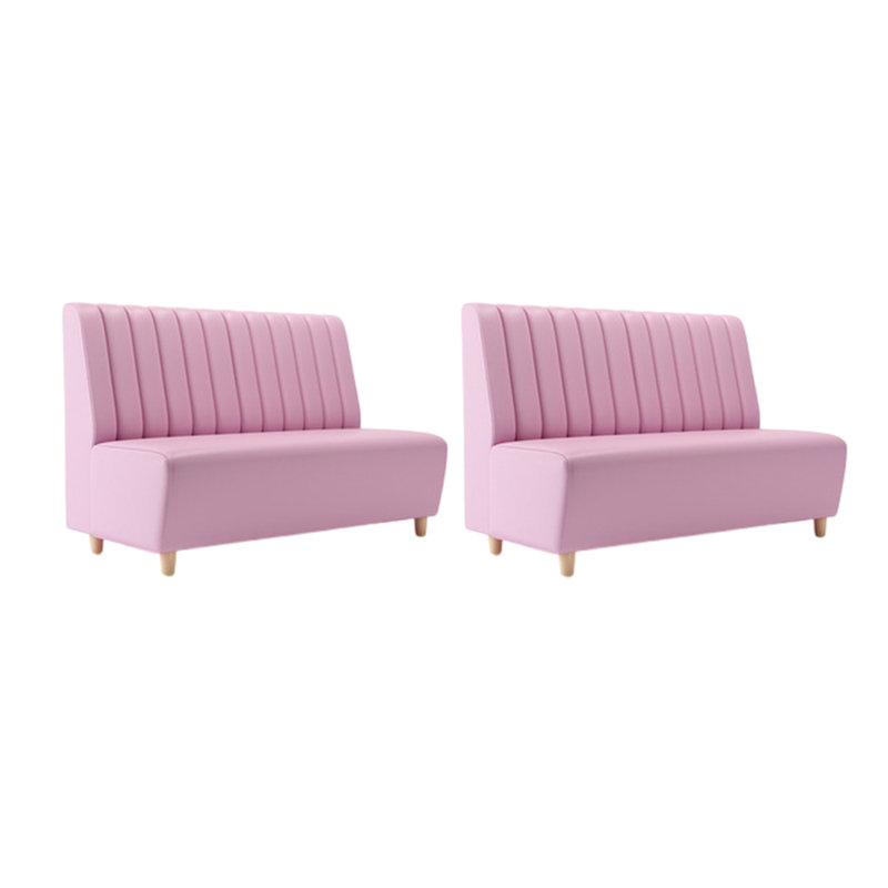 Banc rembourré en similicuir Modern Modern, Rose