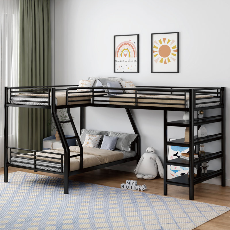 Lit superposé simple au-dessus de double et simple pour enfant Tommye