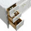 Meuble-lavabo autoportant 48 po gris, en bois massif, en marbre massif de 1 2/5 po d'épaisseur et portes à fermeture en douceur