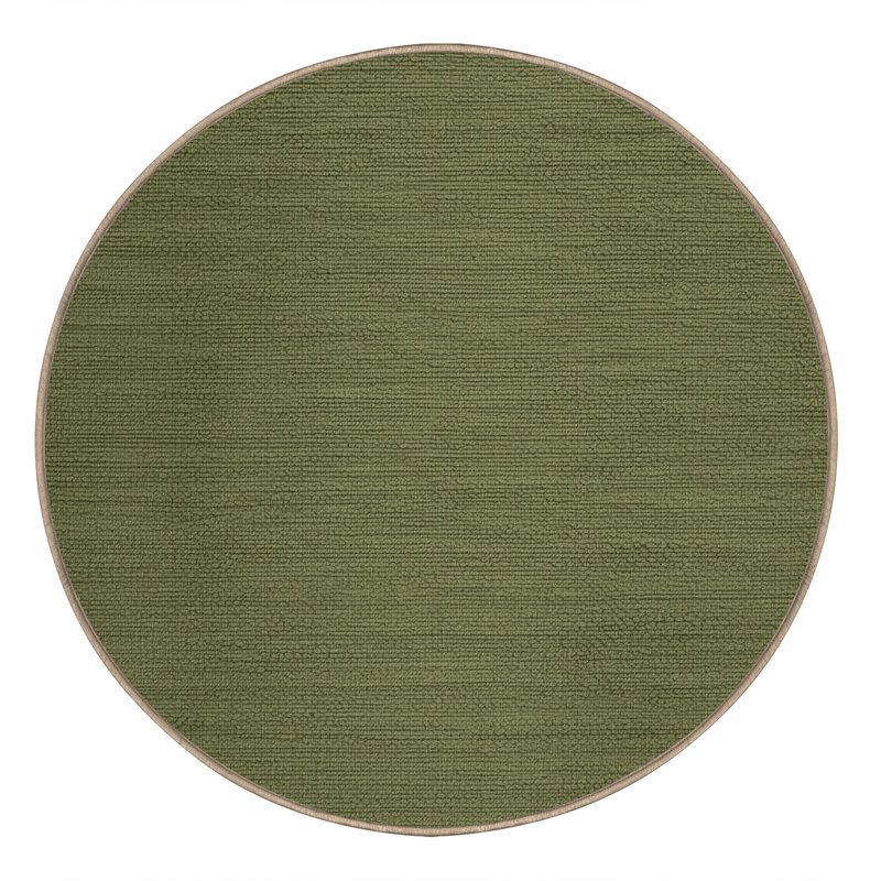 Tapis brun uni lavable à la machine, Rond 4 pi