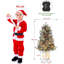 3ft Pre-Lit Snow Flocked Christmas Tree with 8 Mode LED Lights, Snowman Base & Timer