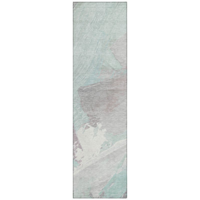 Lanariyah Blue Washable Indoor-Outdoor Rug - 