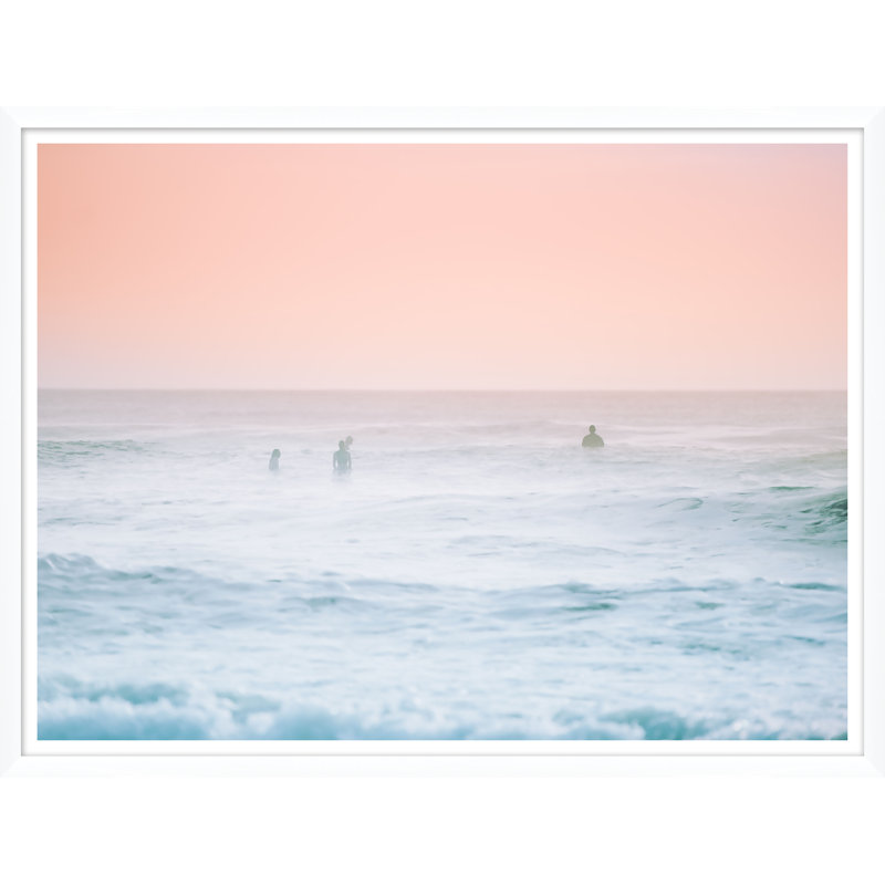 Pink And Blue Beach Sunset Giclee Print, 31.5" H x 41.5" W x 1.75" D