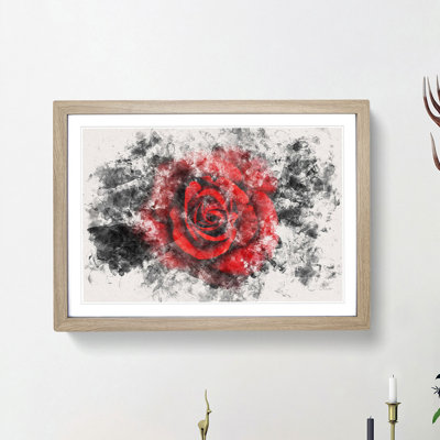 Red Rose in the Shadows - Picture Frame Painting Print