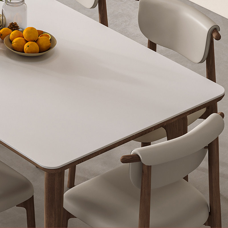 Ash wood sintered stone table oak chairs charm, 29.52"H x 70.86"L x 35.43"W