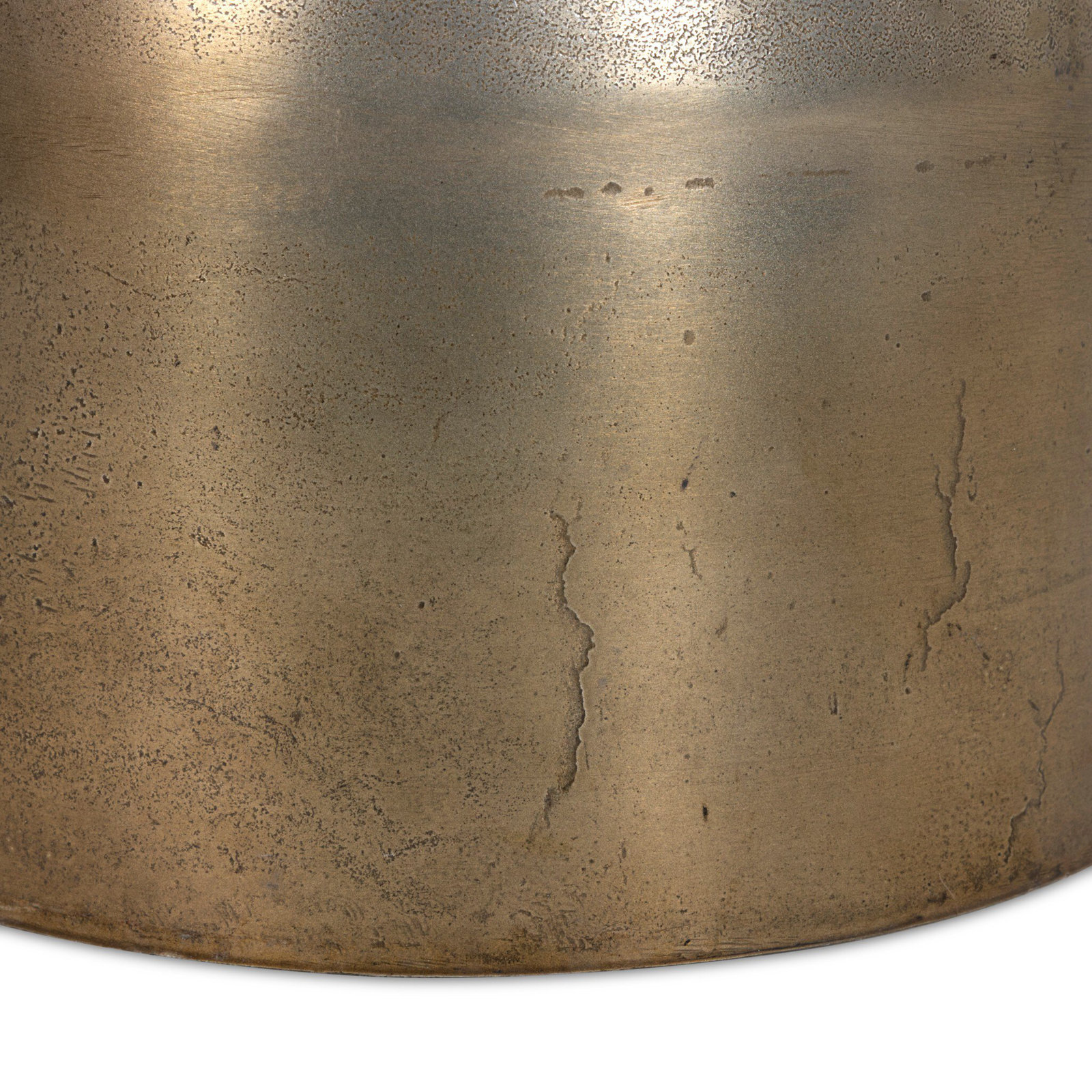 Seraphine Pedestal End Table, Creamy Taupe Marble, Aged Bronze