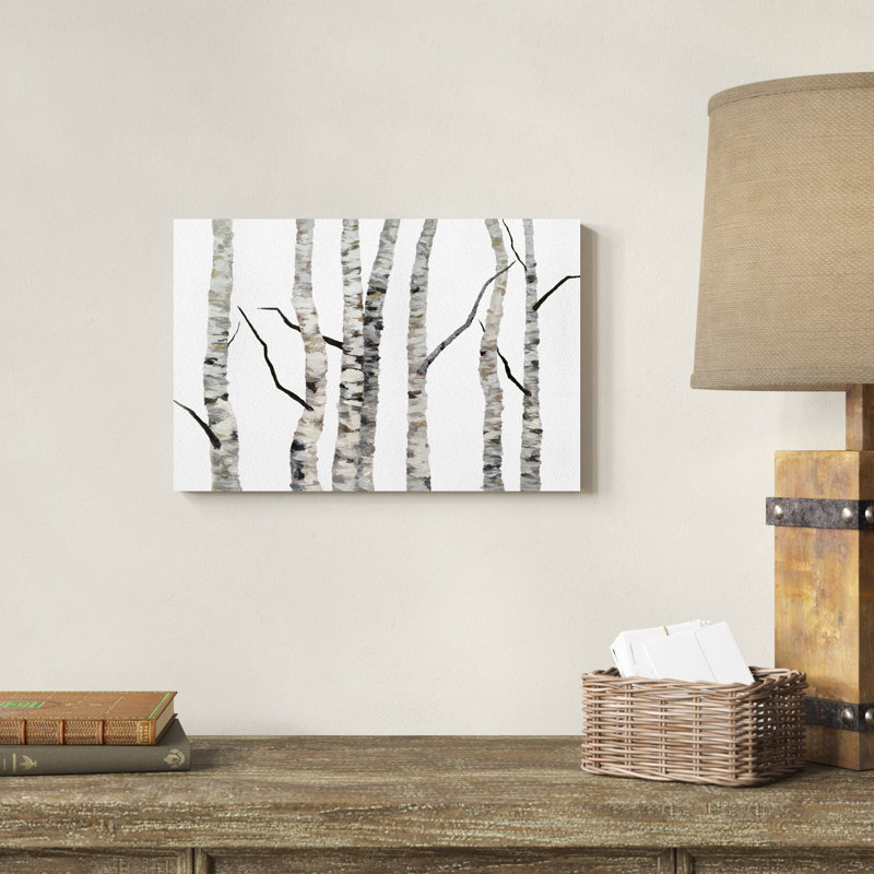 " Birch Trees II " by Sheila Finch Painting Print, 12" H x 18" W x 1.25" D