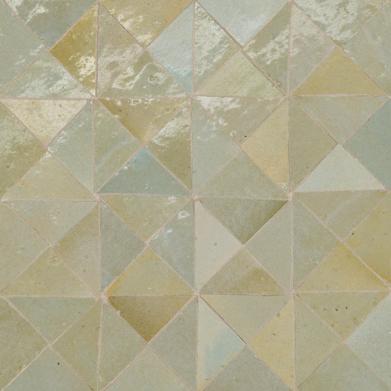 Carreau de mosaïque zellige Zagora, Vert gris