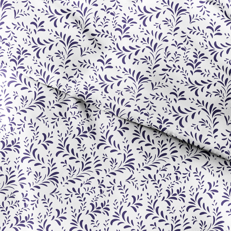 Becky Cameron™ Floral Duvet Cover, Queen Duvet Cover + 2 Shams, Navy
