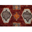 Tapis rouge noué à la main de conception unique 6 pi 10 po x 9 pi 10 po