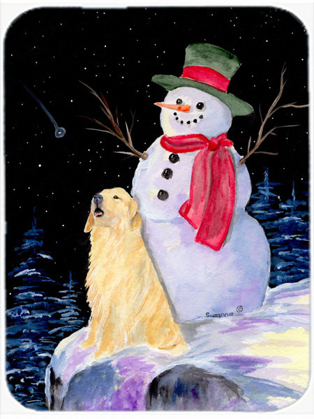 Niam avec planche à découper en verre Golden Retriever