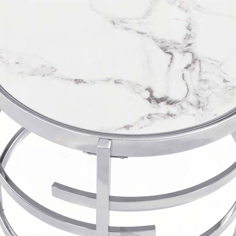 Round End Table with Sintered Stone Top
