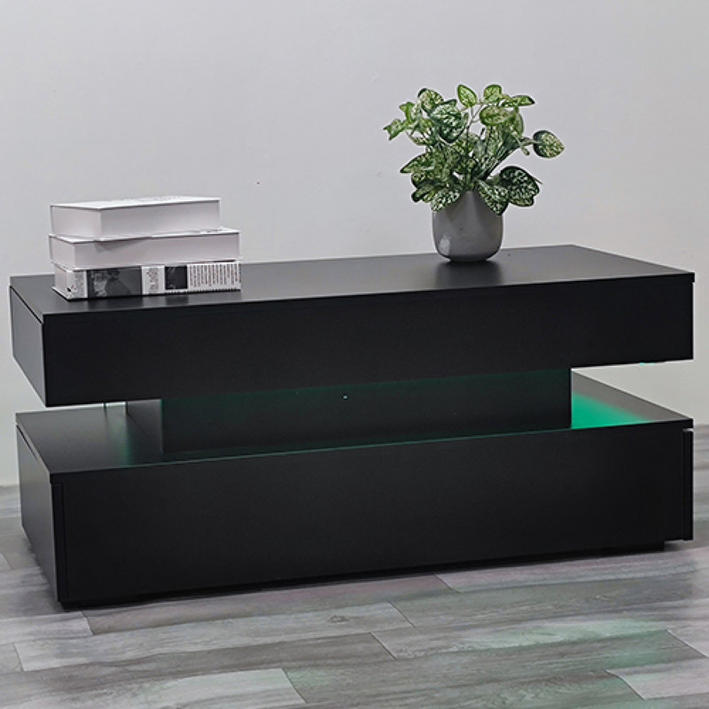 Élégante table basse pliante multifonctionnelle avec éclairage DEL