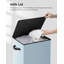 Panier à linge avec couvercle 100L, panier à linge pliable grand et haut, panier à linge avec sac amovible facile à transporter, paniers sales pour chambre à coucher, salle de bain, dortoir, université, bleu gris