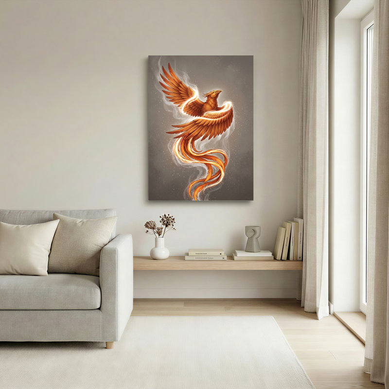 Ensemble de 1 tableau sur toile Flamme Phénix, 36"H x 24"W, Wrapped Canvas
