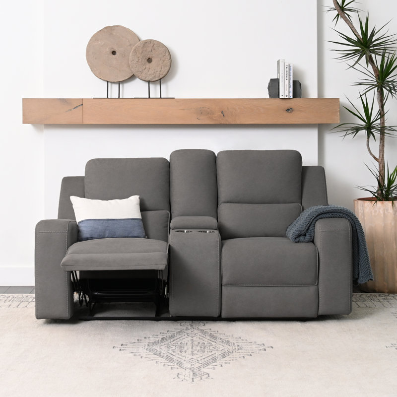 Arlynn Square Arm Reclining Loveseat, Gris anthracite