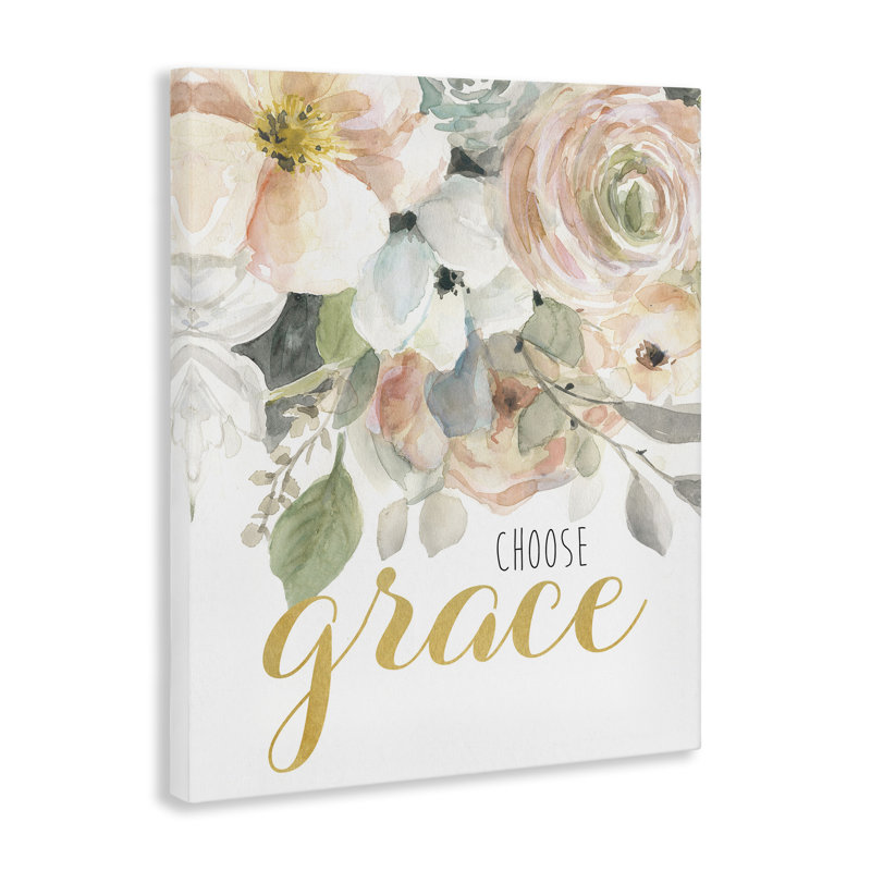 Choisissez la grâce sur toile florale, design par Carol Robinson, H 20 po x l 16 po
