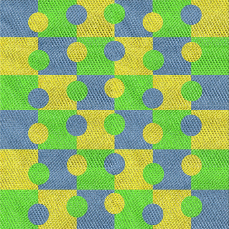 Tapis bleu marine / jaune Antonion, Carré 8 pi