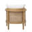Miera Polyester Blend Upholstered Mindi Wood Accent Chair w/ Rattan Accents