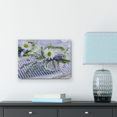 LED Lighted Flickering Daisy Tea Light Candle Canvas Wall Art 11.75" x 15.75"