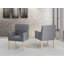 Rockefeller 44cm H Polyester Blend Upholstered Armchair in Grey-14227966