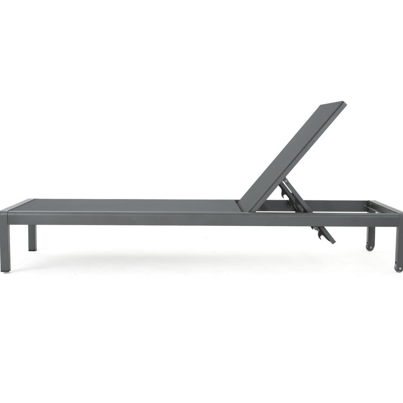 Méridienne d'extérieur - gris, rouille, 2 chaises grises d'apparence élégante, de construction, aérées et confortables