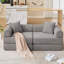 Canapé-lit modulaire pour appartement, conception convertible avec accoudoirs amovibles et matelas pliant, aucun assemblage requis, velours côtelé gris foncé-2056349519