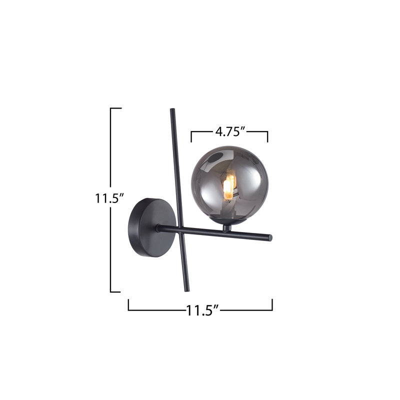 Roderick - 1-Light Wall Sconce - Black, Smoke, Black
