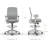 HON Nucleus Task Stool, Adjustable Footring, Fog Mesh, Aspen Fabric, White Frame-125026843-125026844