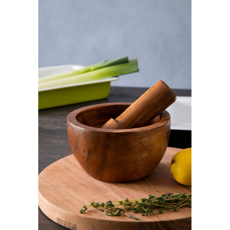 Flanagan Wood Mortar And Pestle Set