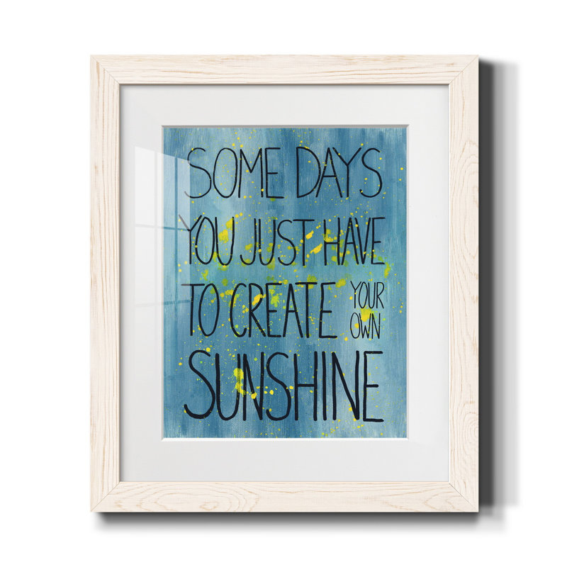 Sunshine - cadre photo, impression d'art textuel sur papier, Blanc, H 20 po x l 17 po x P 1,5 po