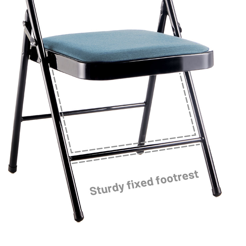 Chaise pliante rembourrée et empilable, Bleu clair