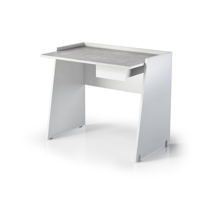 Gurtejveer Writing Desk, White/Concrete