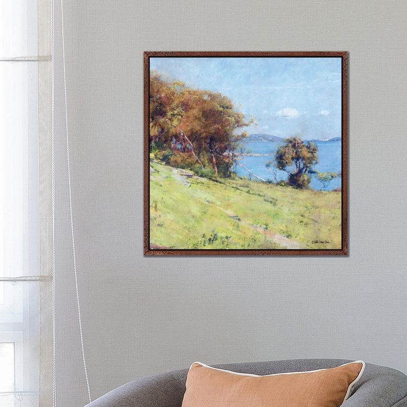 Timeless Day II by Stellar Design Studio - Painting on Canvas, Brown Floater Frame, 66.04 cm H x 66.04 cm W