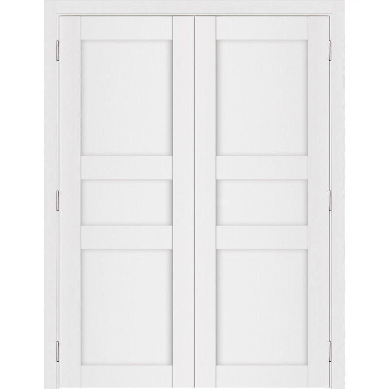 Double porte intérieure stratifiée blanc doux pré-suspendu Stile 029, Réversible, 64 po x 96 po