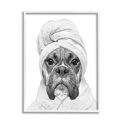 " Dog In Bathrobe Funny Pet " by Annalisa Latella