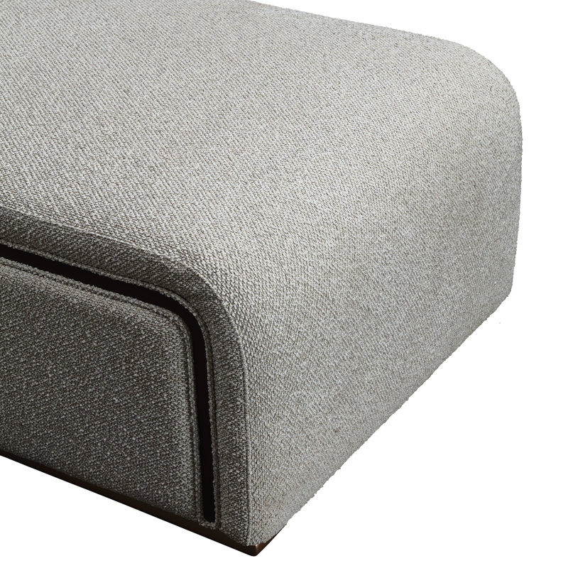 West Kensington Chaise - Buff/Seal Salt Caramel, Espresso Wood