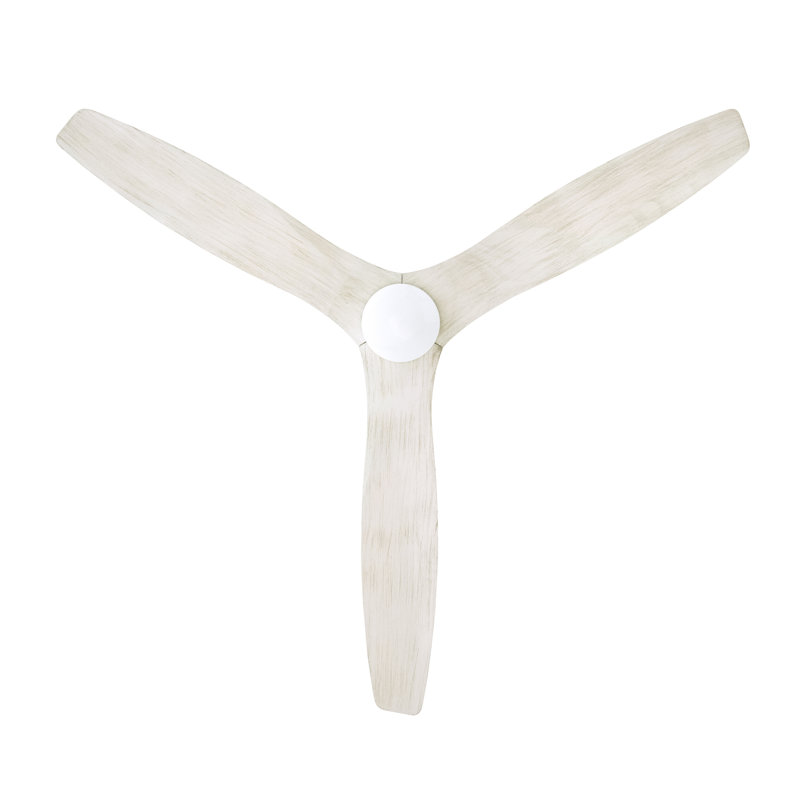 LeatherLuxe Downrod Ceiling Fan, Wall/Remote Combo Controls, Gloss White/Ivory, Whitewash
